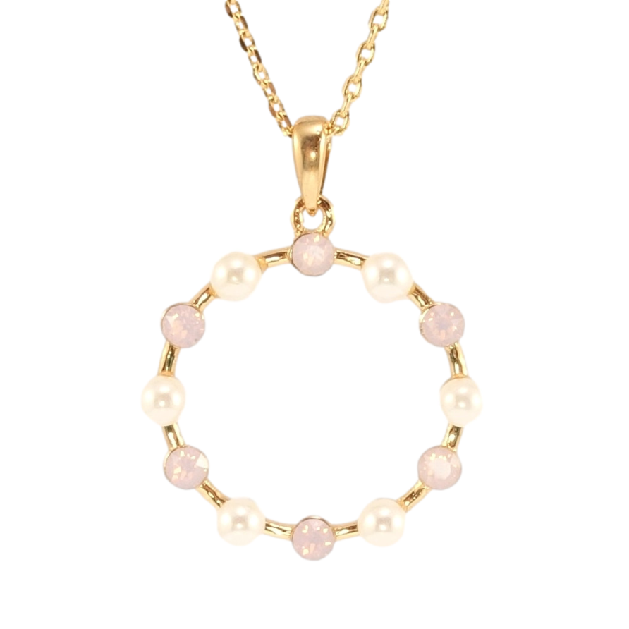 Кулон Xuping колір 18K з кр-ми Swarovski на ланцюжку Віночок з кристалами та перлинами довжина 40-45см х фото №1