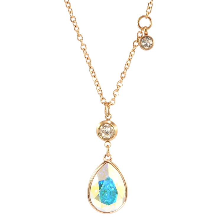 Кулон Xuping колір РВ з кр-ми Swarovski на ланцюжку Кристальна крапелька АВ довжина 42-47см х 2мм фото №21