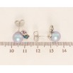 Сережки Xuping колір Родій з кристалами Swarovski пусети Перлина з кристалами Capri Blue та АВ фото №2