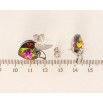 Серьги Xuping цвет Родий с кристаллами Swarovski пусеты Сердечки Vitrail Medium с бабочками фото №2