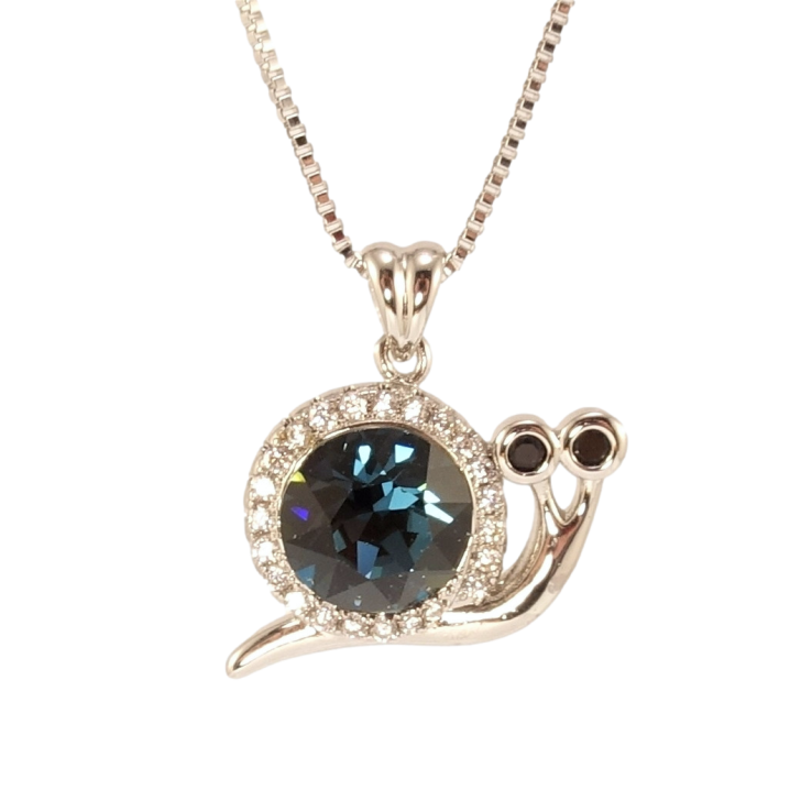 Кулон Xuping колір Родій з кр-ми Swarovski на ланцюжку Равлик із кристалом Montana дл. 41-46см х 1мм фото №8