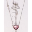 Кулон Xuping колір Родій з кр-ми Swarovski на ланцюжку Кристальне серце-замочок Amethyst дл. 41-46см х 1мм фото №2