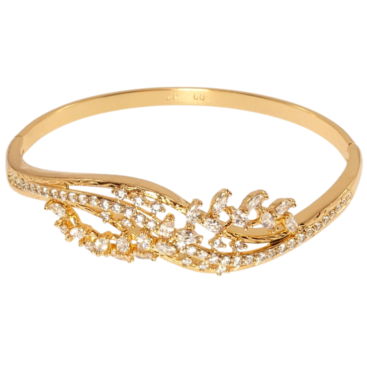 Браслет Xuping Позолота 18K Витончений флористичний орнамент з цирконієм ø 6см фото №25