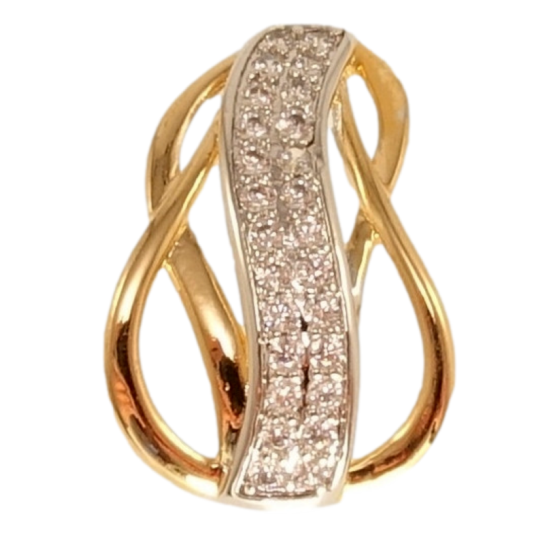 Кулон Xuping Позолота + Родий Декоративная подвеска с волнистыми дорожками циркония фото №17