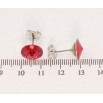 Серьги Xuping цвет Родий с кристаллами Swarovski пусеты Кристалл Red Magma ø 11мм фото №2
