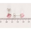 Серьги Xuping цвет Родий с кристаллами Swarovski пусеты Кристальные кубики Rose 6х6мм фото №2