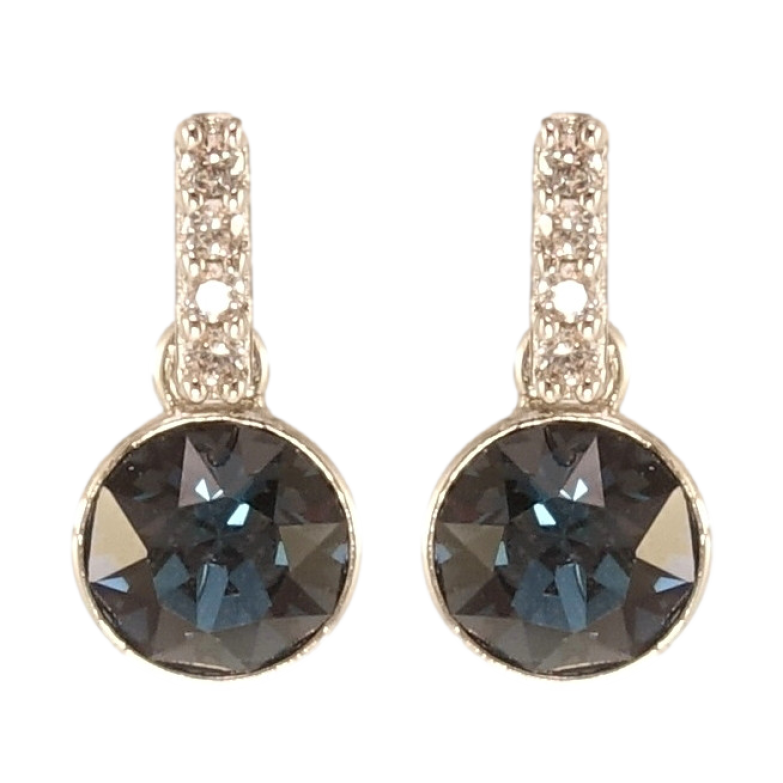 Сережки Xuping колір Родій з кристалами Swarovski пусети Кристали Montana ø 6мм фото №14