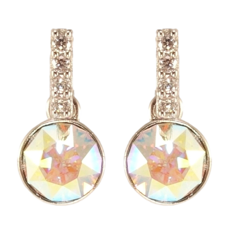 Серьги Xuping цвет Родий с кристаллами Swarovski пусеты Кристаллы АВ ø 6мм фото №18