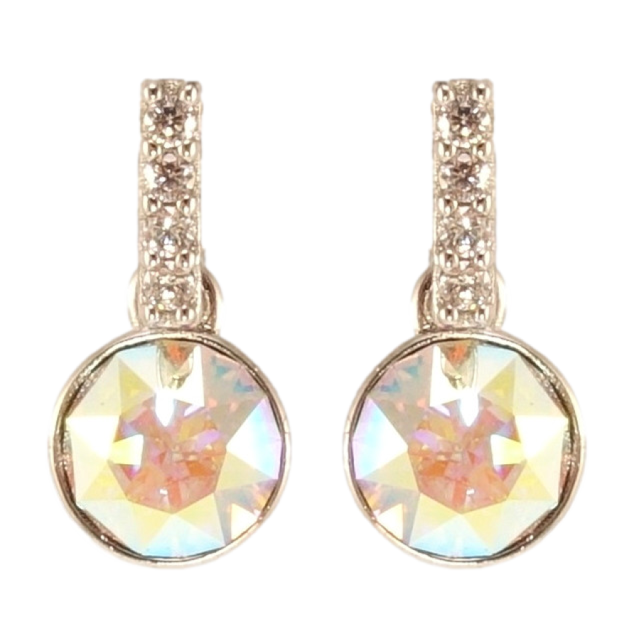 Серьги Xuping цвет Родий с кристаллами Swarovski пусеты Кристаллы АВ ø 6мм фото №1