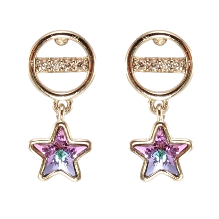 Сережки Xuping колір Родій з кристалами Swarovski пусети Кристальні зірки Paradise Shine фото №10