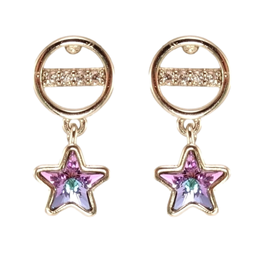 Серьги Xuping цвет Родий с кристаллами Swarovski пусеты Кристальные звезды Paradise Shine фото №1