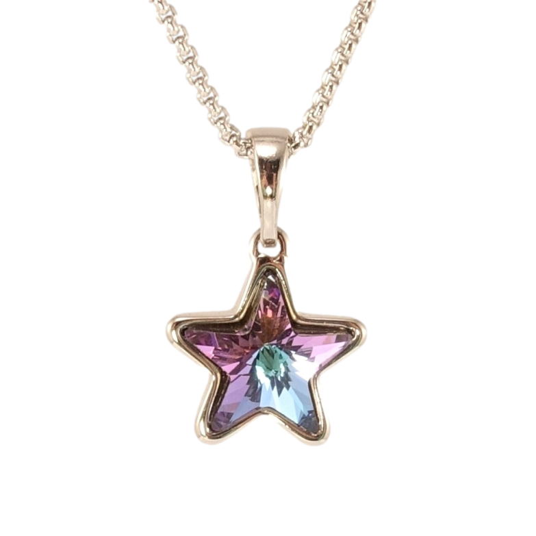 Кулон Xuping цвет Родий с кр-ми Swarovski на цепочке Кристальная звездочка Paradise Shine дл. 40-45см х 1мм фото №1