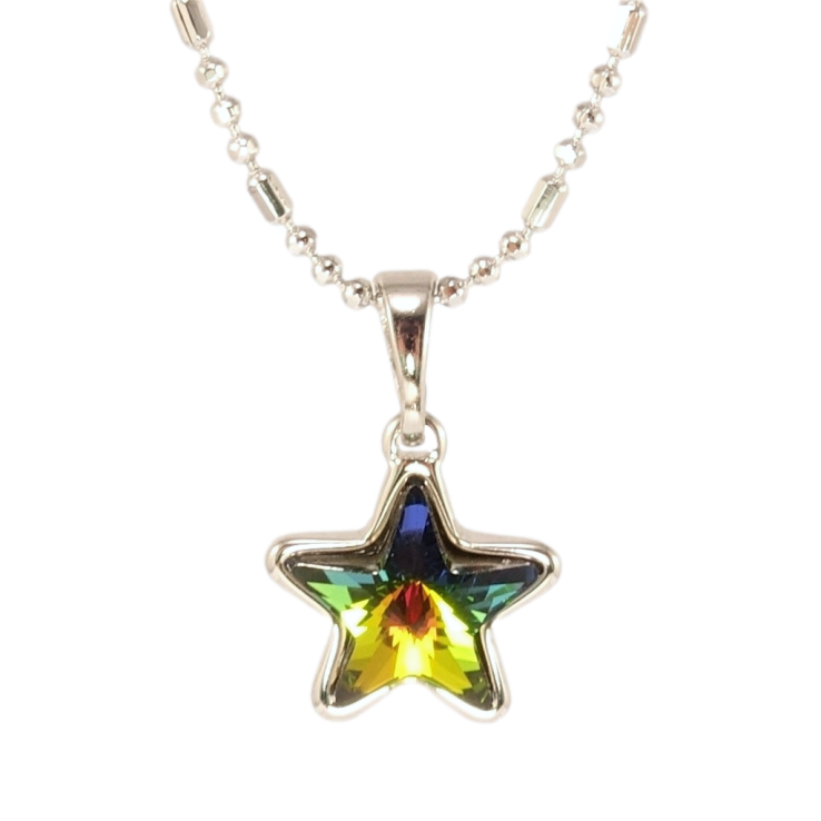 Кулон Xuping колір Родій з кр-ми Swarovski на ланцюжку Кристальна зірочка Vitrail Medium дл. 40-45см х 1мм фото №11