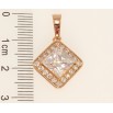 Кулон Xuping Позолота РВ Ромб із кристалом в обрамленні цирконію 13х13мм фото №2