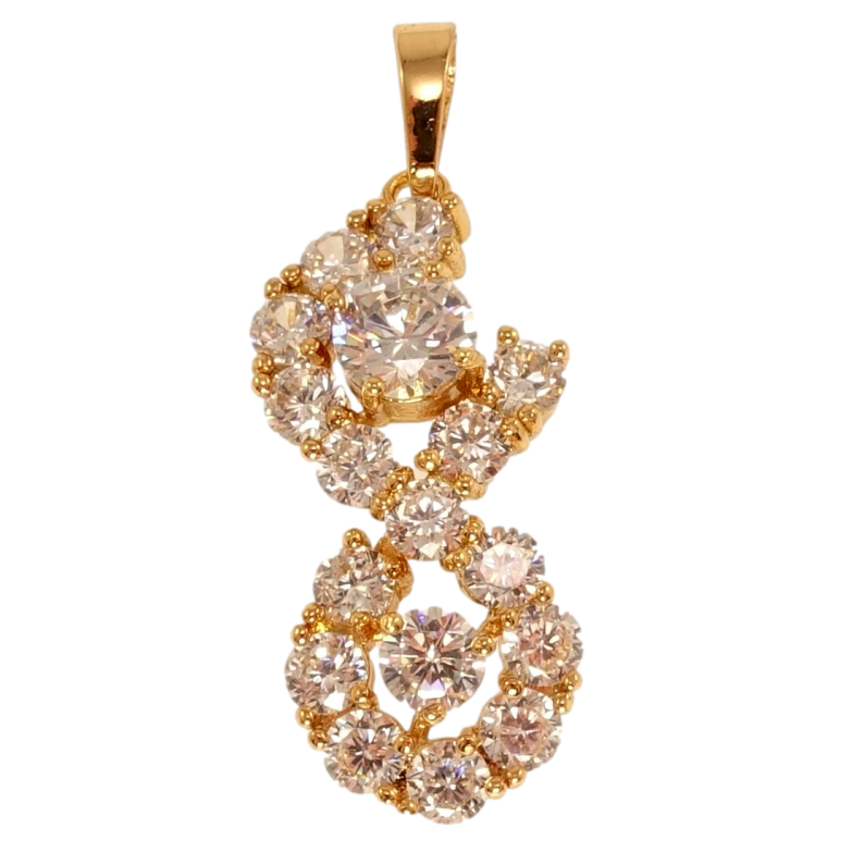 Кулон Xuping Позолота 18K Декоративная восьмерка с инкрустацией цирконием фото №2