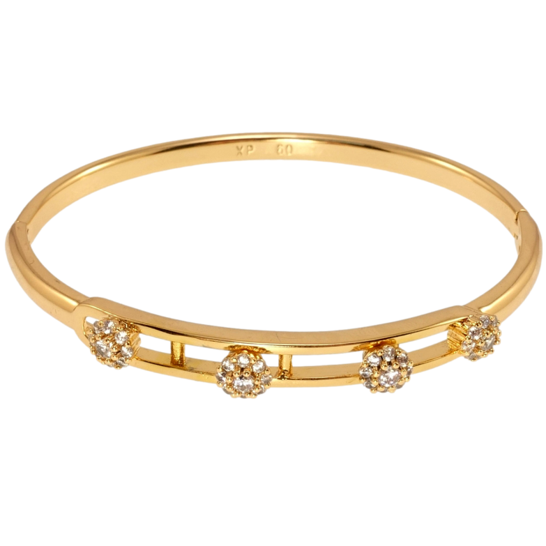 Браслет Xuping Позолота 18K Модерн с миниатюрными кристальными цветочками ø 6см фото №1