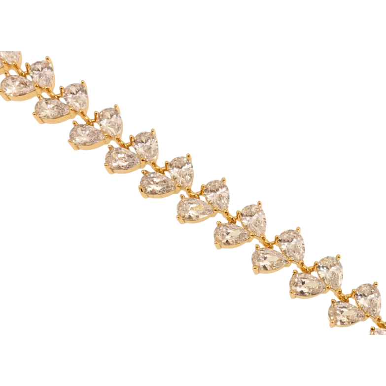 Браслет Xuping Позолота 18K Кристальные капельки длина с доп.цепочкой 17.5-20.5см х 10мм фото №4