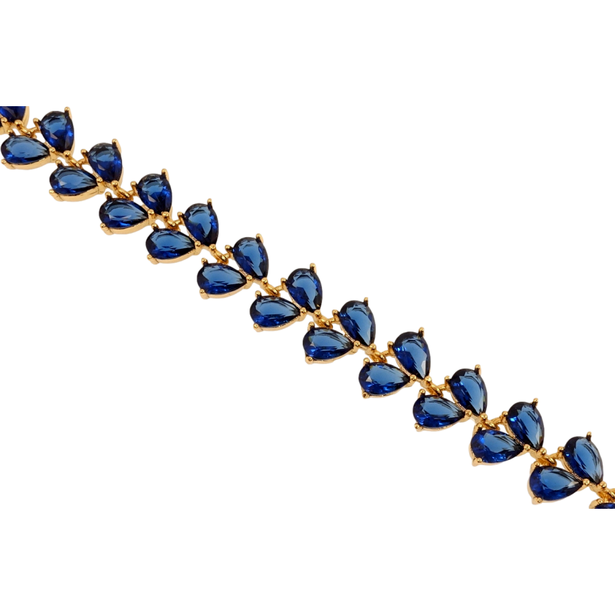 Браслет Xuping Позолота 18K Кристальні сині крапельки довжина з дод. ланцюжком 17-20.5см х 10мм фото №1