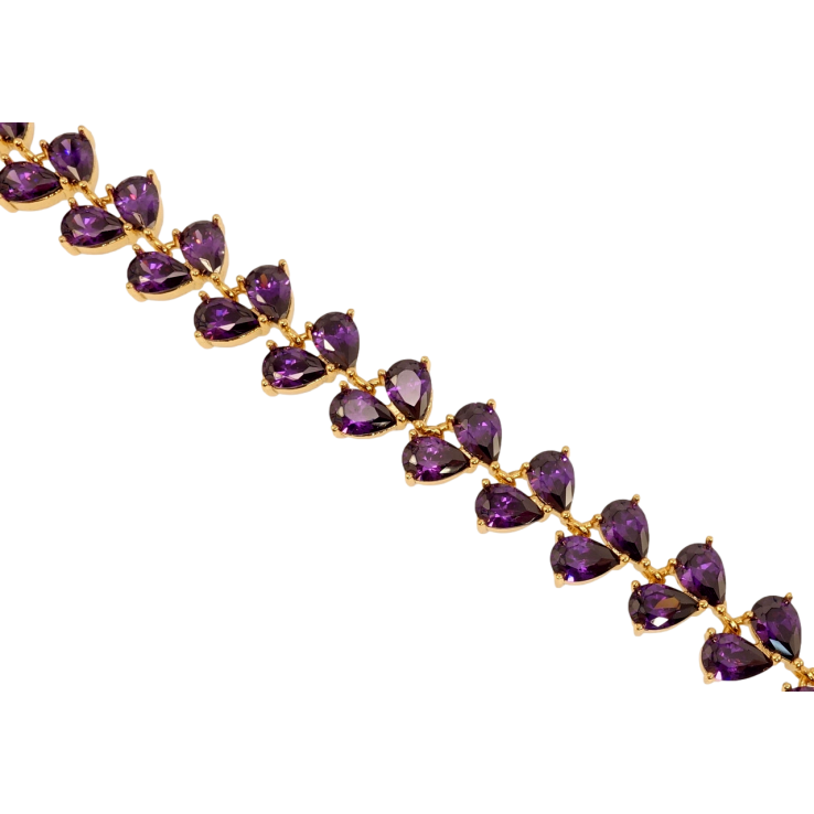 Браслет Xuping Позолота 18K Кристальні бузкові крапельки довжина з дод. ланцюжком 17.5-20.5см х 10мм фото №17