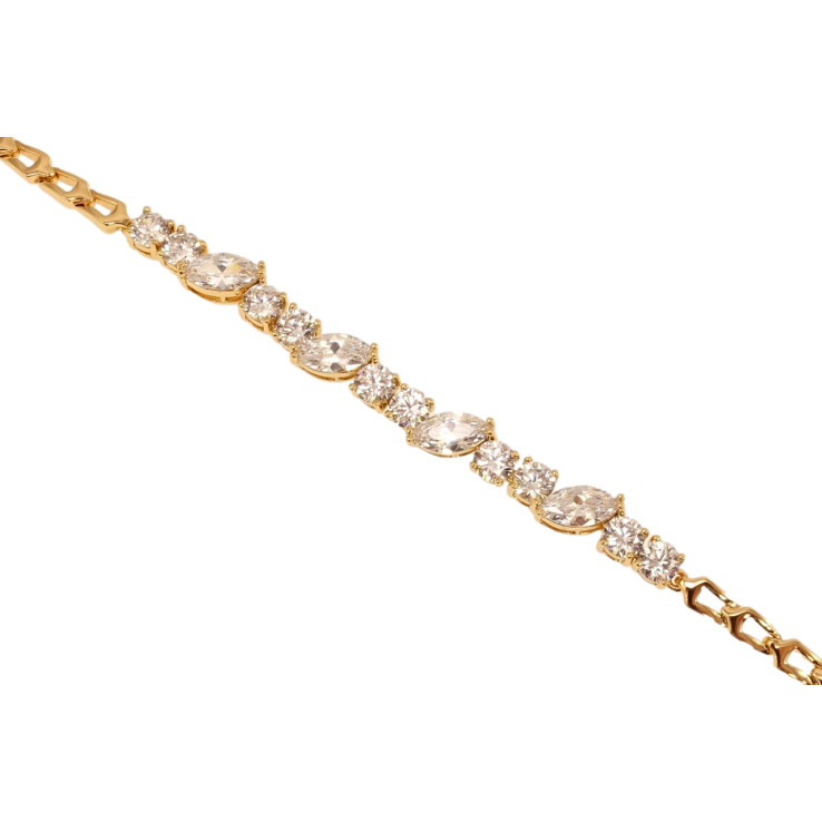 Браслет Xuping Позолота 18K Вставка из циркония длина с доп.цепочкой 17,19см х 4мм фото №21