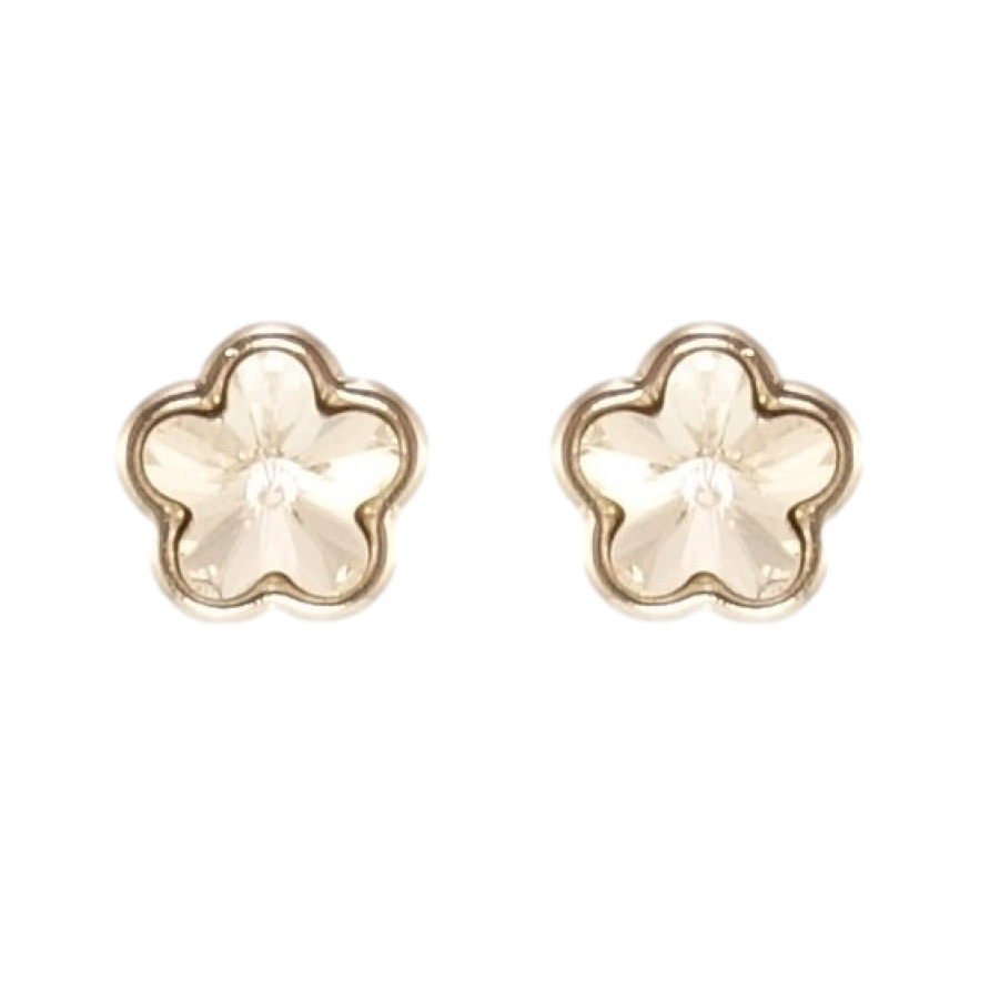 Сережки Xuping колір Родій з кристалами Swarovski пусети Кристальні квіточки Clear фото №1