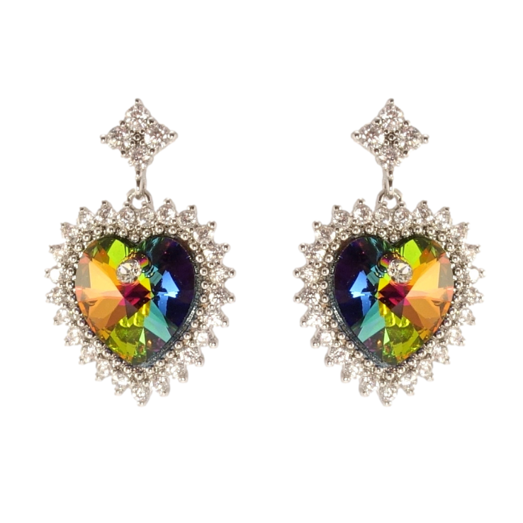 Сережки Xuping колір Родій з кристалами Swarovski пусети Сердечка Vitrail Medium в обрамленні кристалів фото №20 Сережки Xuping колір Родій з кристалами Swarovski пусети Сердечка Vitrail Medium в обрамленні кристалів фото №20