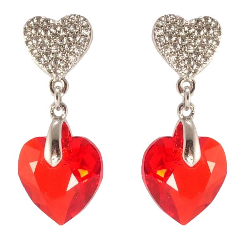 Сережки Xuping колір Родій з кристалами Swarovski пусети Романтичні підвіски з кристалами Light Siam фото №3