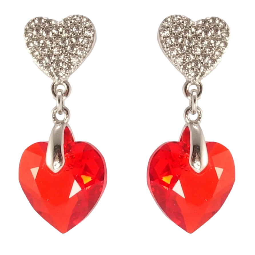 Сережки Xuping колір Родій з кристалами Swarovski пусети Романтичні підвіски з кристалами Light Siam фото №1