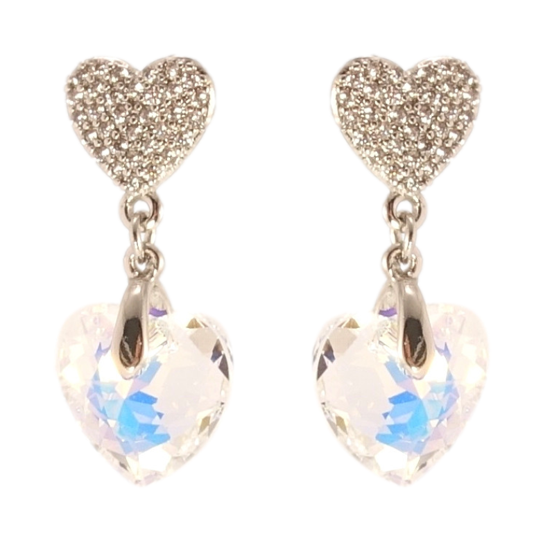 Серьги Xuping цвет Родий с кристаллами Swarovski пусеты Романтичные подвески с кристаллами Shimmer фото №1