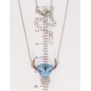 Кулон Xuping колір Родій з кр-ми Swarovski на ланцюжку "Телець із кристалом Aquamarine" дл. 44-49см х 1мм фото №3