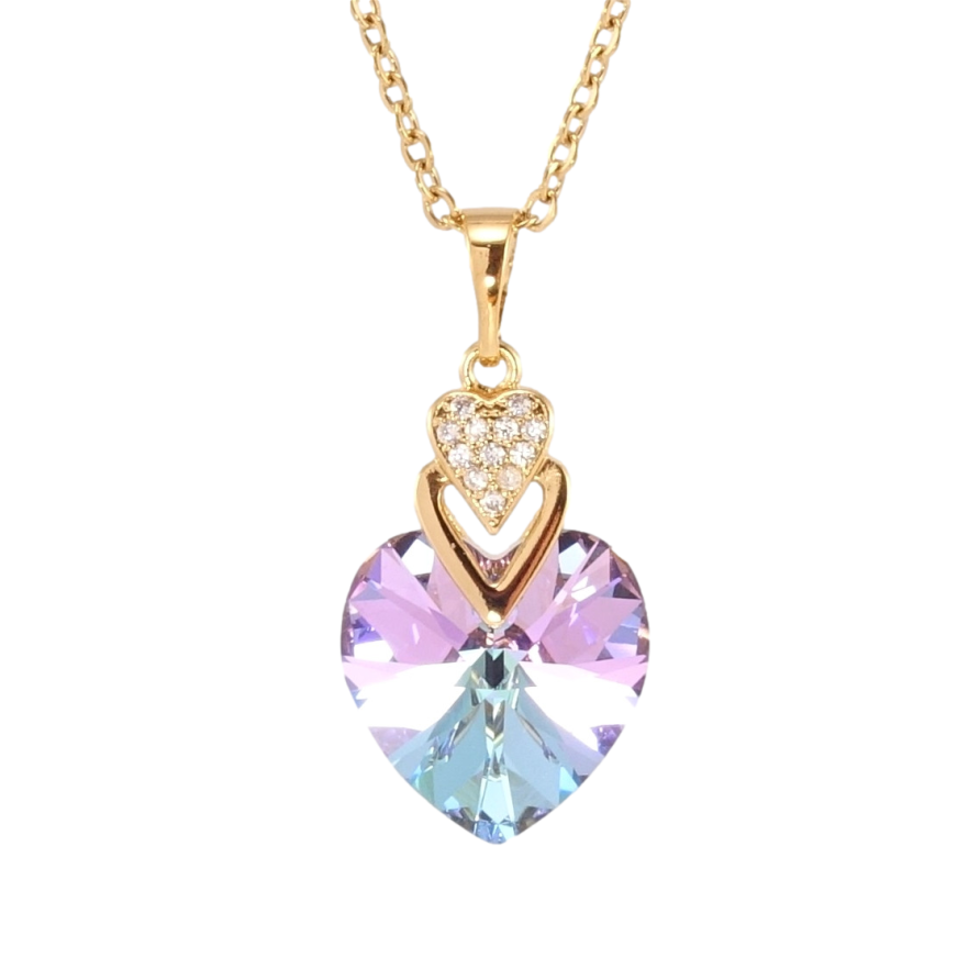 Кулон Xuping колір 18K з кр-ми Swarovski на ланцюжку Кристальне серце Paradise Shine дл. 40-45см х 2мм фото №1