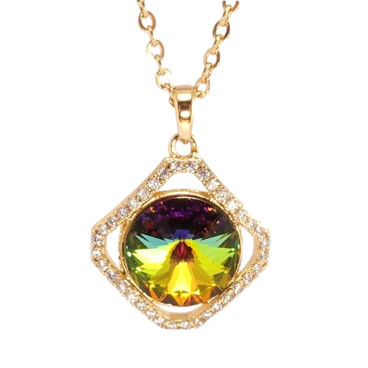 Кулон Xuping колір 18K з кр-ми Swarovski на ланцюжку Фігурна підвіска з кр-ом Vitrail Medium дл. 40-45см х фото №12