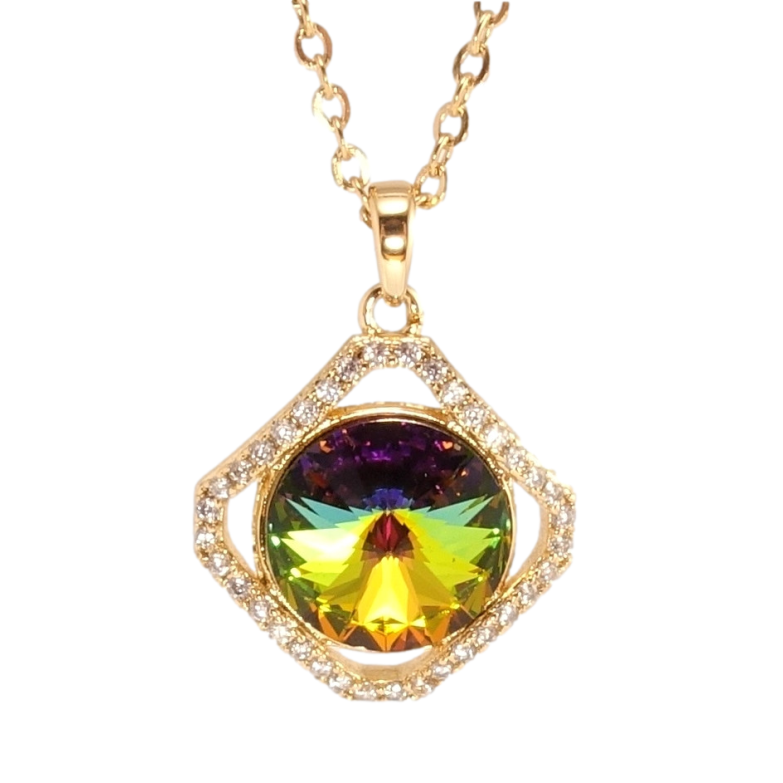 Кулон Xuping колір 18K з кр-ми Swarovski на ланцюжку Фігурна підвіска з кр-ом Vitrail Medium дл. 40-45см х фото №1