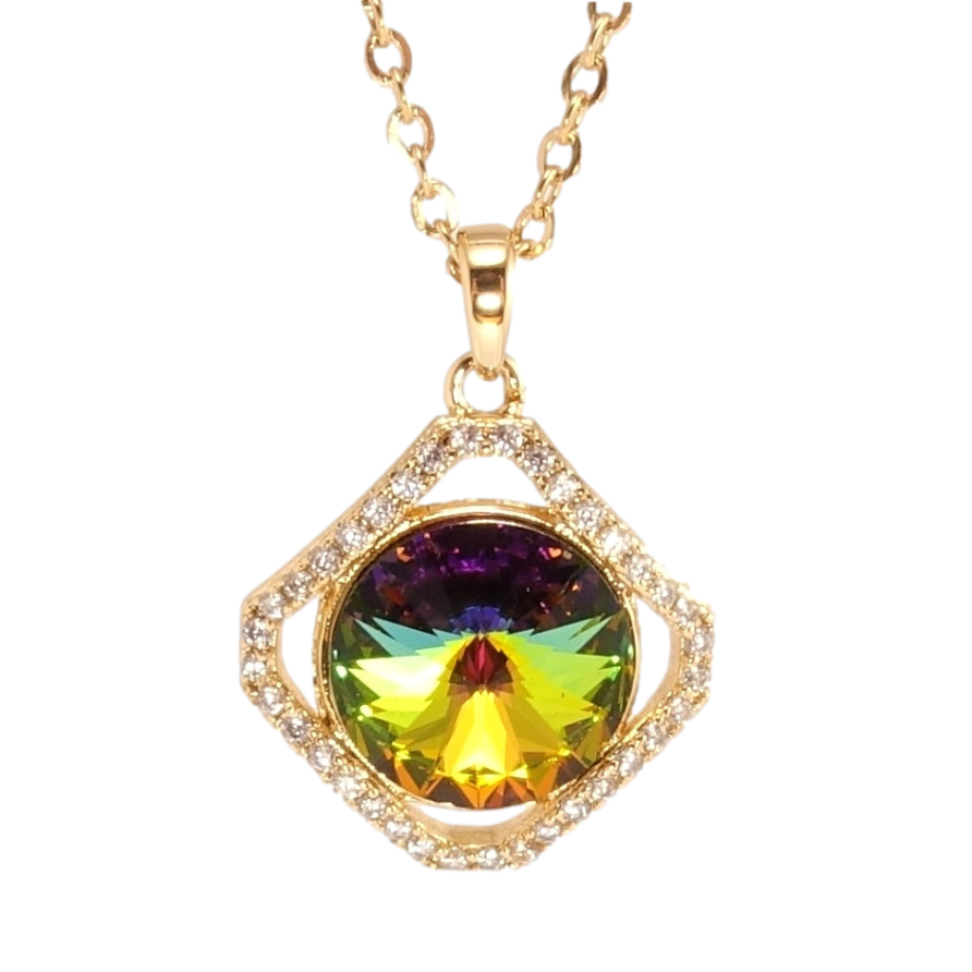 Кулон Xuping колір 18K з кр-ми Swarovski на ланцюжку Фігурна підвіска з кр-ом Vitrail Medium дл. 40-45см х фото №1