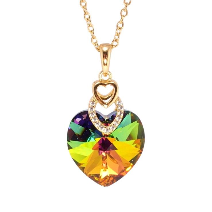 Кулон Xuping цвет 18K с кр-ми Swarovski на цепочке Кристальное сердечко Vitrail Medium дл. 40-45см х 2мм фото №4