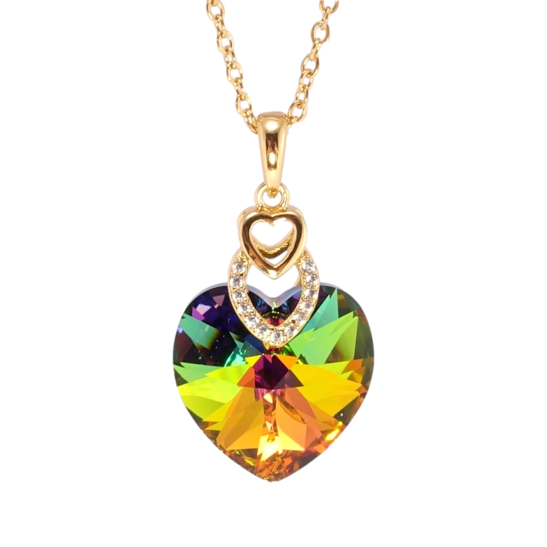 Кулон Xuping цвет 18K с кр-ми Swarovski на цепочке Кристальное сердечко Vitrail Medium дл. 40-45см х 2мм фото №1