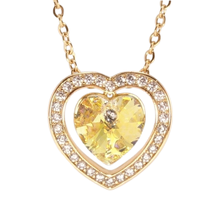 Кулон Xuping колір 18K з кр-ми Swarovski на ланцюжку Серце Sunshine Delite з кристалами дл. 40-45см х 2мм фото №21