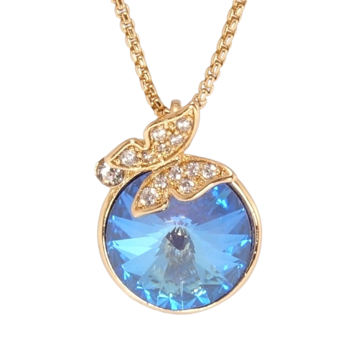 Кулон Xuping цвет 18K с кр-ми Swarovski на цепочке Кристалл Ocean Delite с бабочкой дл. 41-46см х 1мм фото №12