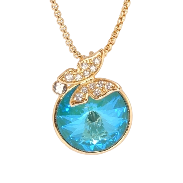 Кулон Xuping колір 18K з кр-ми Swarovski на ланцюжку Кристал Laguna Delite з метеликом дл. 40-45см х 1мм фото №23 Кулон Xuping колір 18K з кр-ми Swarovski на ланцюжку Кристал Laguna Delite з метеликом дл. 40-45см х 1мм фото №23