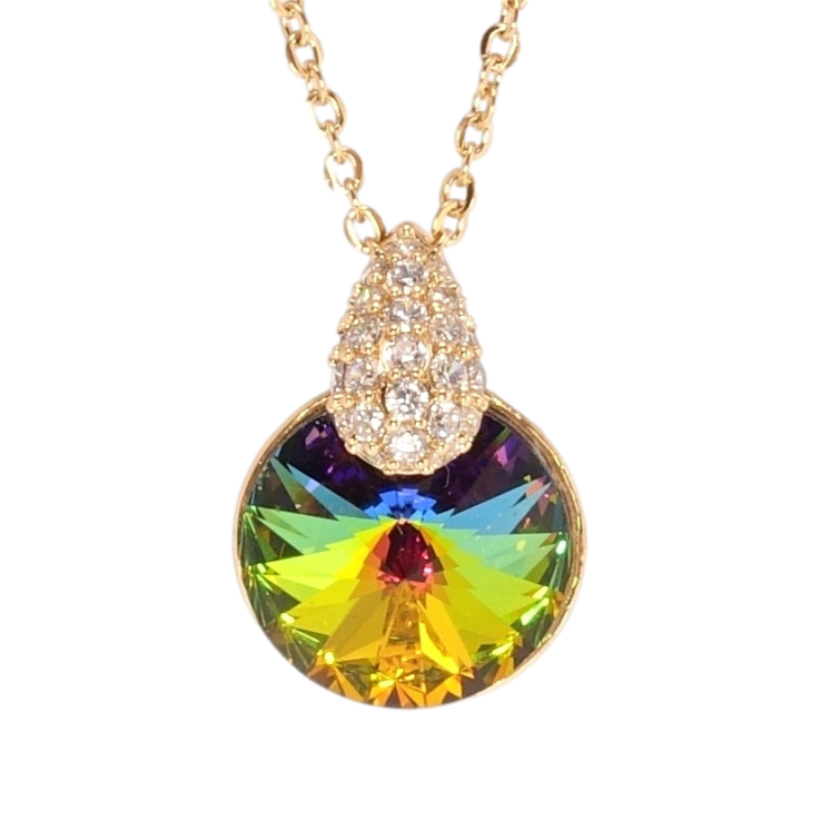 Кулон Xuping цвет 18K с кр-ми Swarovski на цепочке Кристалл Vitrail Medium с капелькой дл. 40-45см х 2мм фото №9