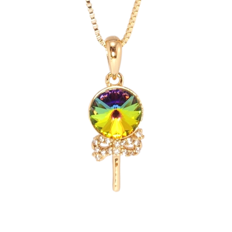 Кулон Xuping колір 18K з кр-ми Swarovski на ланцюжку Грязик кристал Vitrail Medium дл. 41-46см х 1мм фото №6