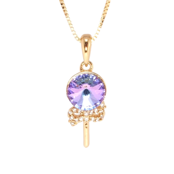 Кулон Xuping колір 18K з кр-ми Swarovski на ланцюжку Грязик кристал Paradise Shine дл. 41-46см х 1мм фото №7