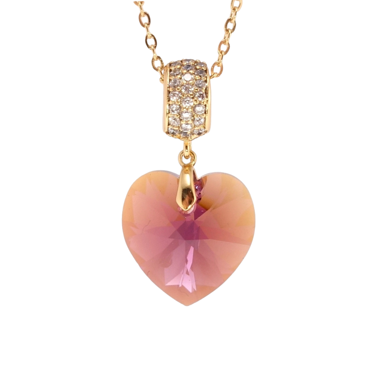 Кулон Xuping колір 18K з кр-ми Swarovski на ланцюжку Кристальне серце Amethyst дл. 40-45см х 2мм фото №22