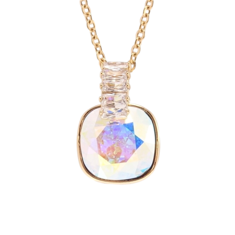 Кулон Xuping колір 18K з кр-ми Swarovski на ланцюжку Кристал АВ з доріжкою дл. 39-44см х 2мм фото №1