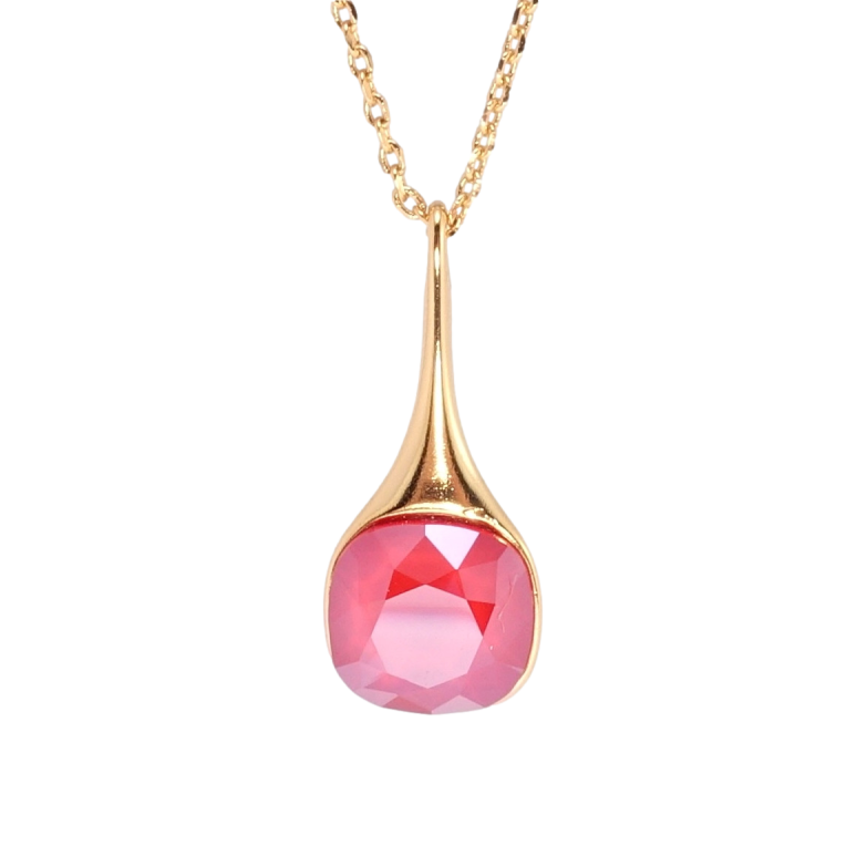 Кулон Xuping цвет 18K с кр-ми Swarovski на цепочке Кристалл Peony Pink дл. 39-44см х 1мм фото №1