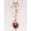 Кулон Xuping колір 18K з кр-ми Swarovski на ланцюжку Серце Burgundy в обрамленні кристалами дл. 40-45см х фото №2