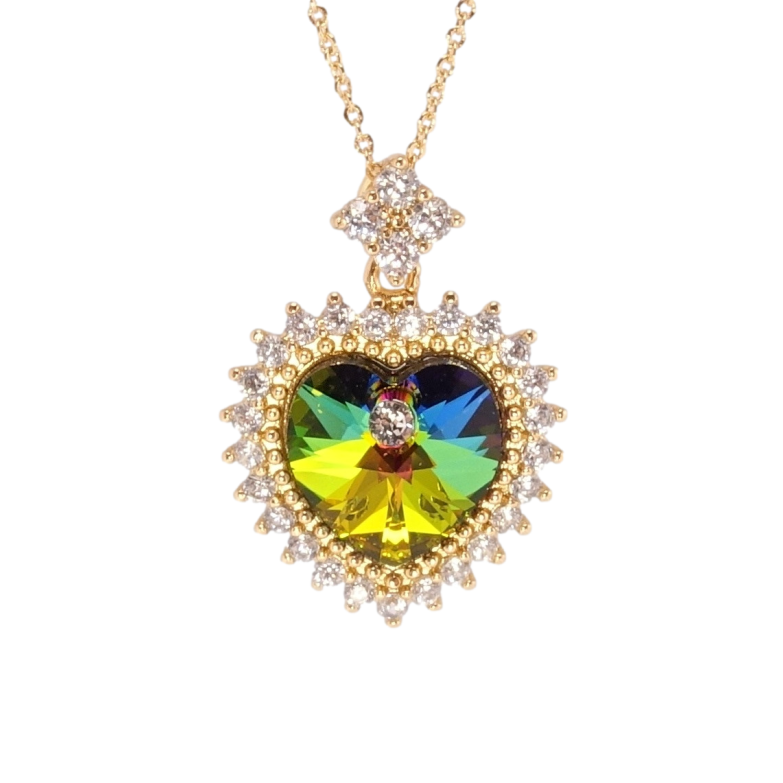 Кулон Xuping колір 18K з кр-ми Swarovski на ланцюжку Серце Vitrail Medium з кристалами дл. 40-46см х 1мм фото №4