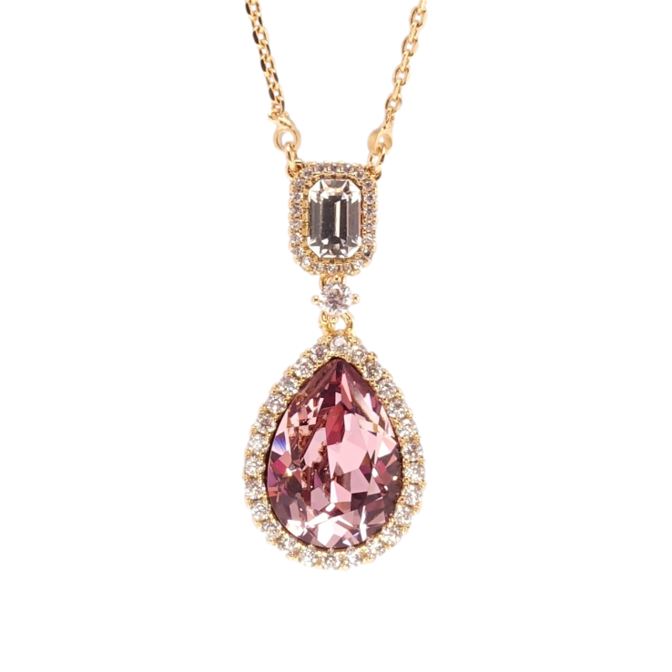 Кулон Xuping цвет 18K с кр-ми Swarovski на цепочке Капелька Amethyst с кристаллом дл. 40-45см х 1мм фото №16
