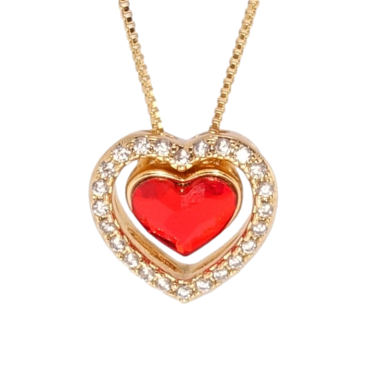 Кулон Xuping колір 18K з кр-ми Swarovski на ланцюжку Серце Siam в обрамленні кристалами дл. 42-47см х 1мм фото №15