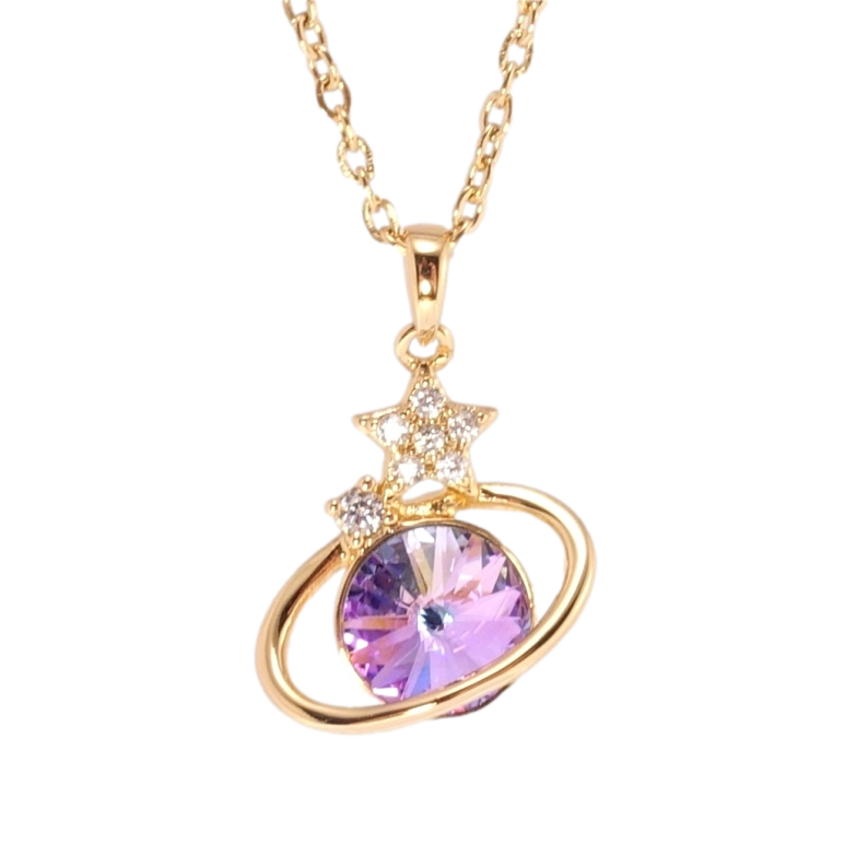 Кулон Xuping колір 18K з кр-ми Swarovski на ланцюжку Сатурн із зірками кр-лл Paradise Shine дл. 40-45см х фото №1